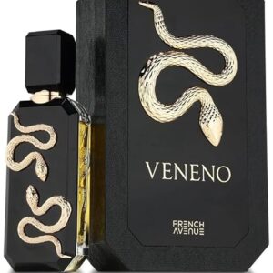 Veneno French Luxury Perfume, Black Gold Snake Design, Premium Glass Bottle with Decorative Box (100 ML ORIGNAL PK)