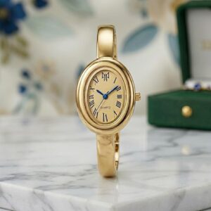 WISEWALKER® Women & Girls Premium Quality Oval Dial Bangle Bracelet Watch for Ladies Wrist Watch | Casual | Formal | Traveling | Party Watch for Women